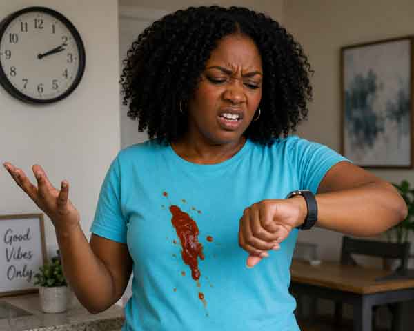 How laundry services remove food stains.