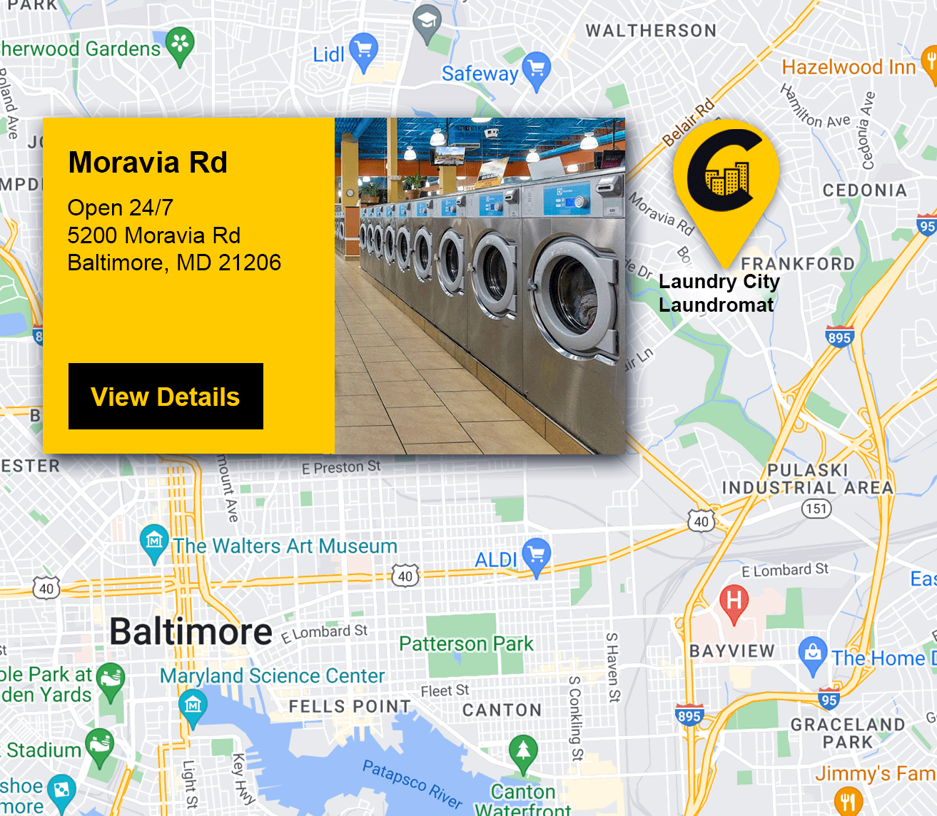 Laundry City Self Service Laundromat Near Me Baltimore, MD on Moravia Road