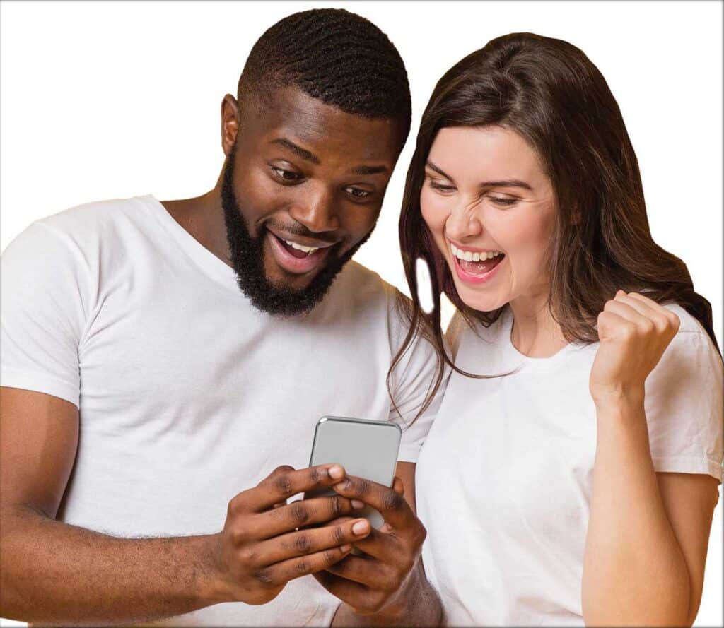 Laundry City Refer a Friend Program with a happy man and woman.