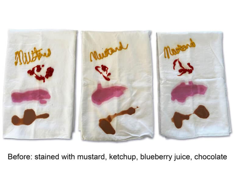 Laundry Sheets With Detergent Stain Test Before Picture