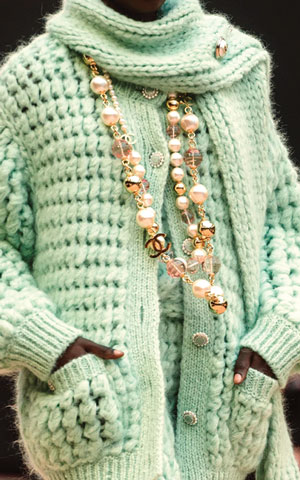 Chanel Mint Green Croched Sweater