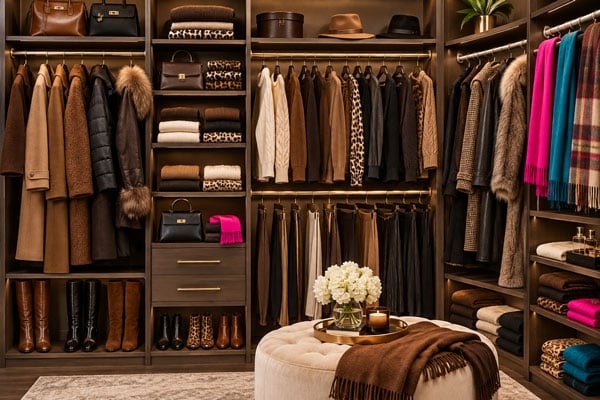 closet organized by color